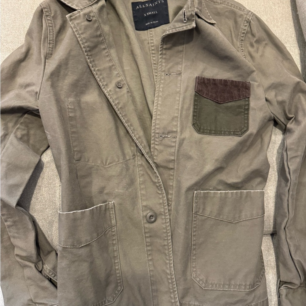 AllSaints Khaki Jacket with Contrast Pocket